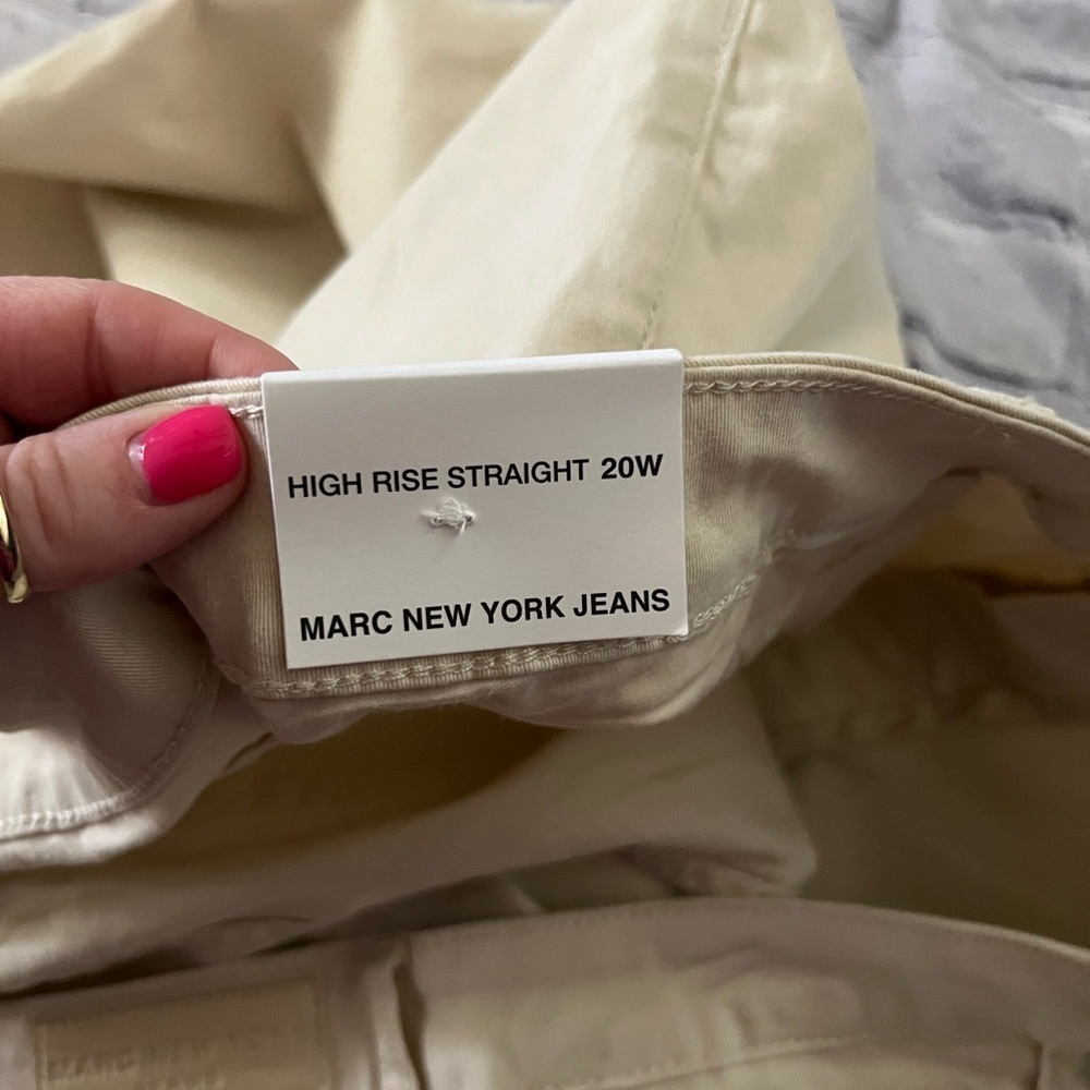 NWT Marc New York Cream/yellowish Kick Crop Jeans - Picture 7 of 8
